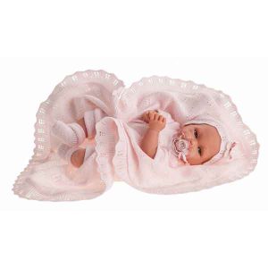 Antonio Juan Muñeca Peke Posturitas Rosa con Toquilla 29cm