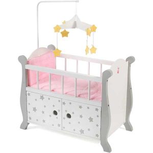 Cama de Muñecas Madera con Estrellas