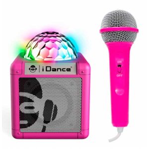 Karaoke Cube 100 Micro y Luces Disco Rosa