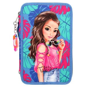 Top Model Estuche Triple Tropical Azul