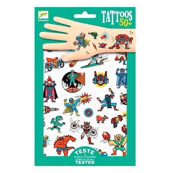 Djeco Blister Tatuajes Héroes y Villanos