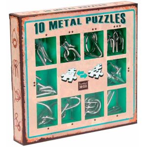 Caja 10 Puzzles Rompecabezas Imposibles Metálicos #2