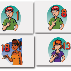 Flash Cards Números (Lenguaje Sordomudos)