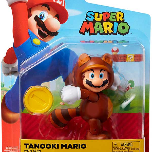 Super Mario Figura Tanooki Mario 10cm