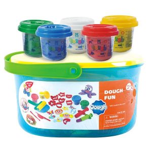 Conjunto con 5 Botes Plastilina Playgo