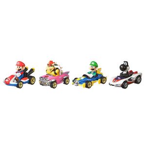Mario Kart Hot Wheels Pack 4 Vehículos