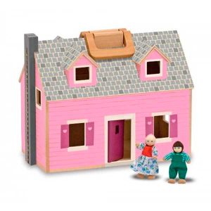 Melissa y Doug Casa de Muñecas de Madera Rosa