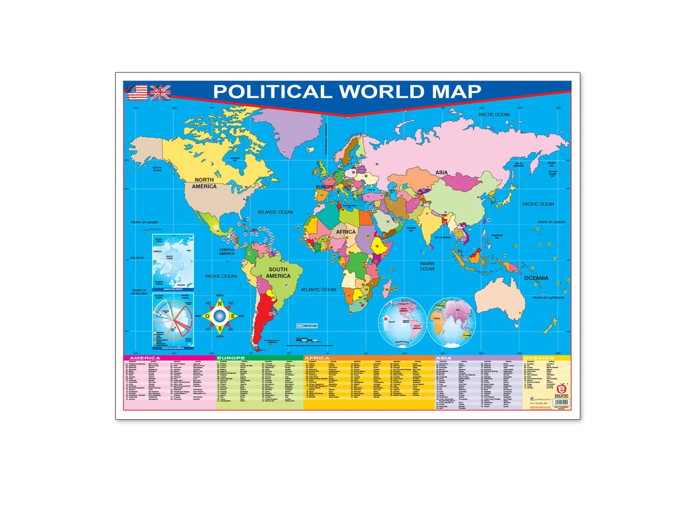Póster Planisferio Político / Political World Map - Imagen 2