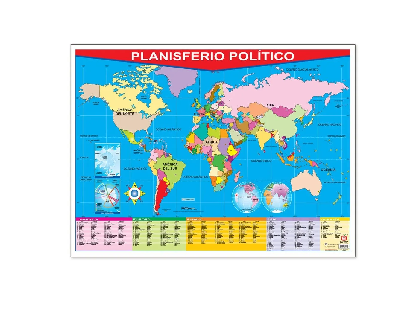 Póster Planisferio Político / Political World Map