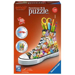 Puzzle 3D Zapatilla Emoji Portalápices