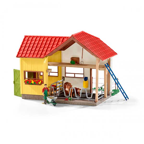 Schleich 42334 Figura Granero con Animales y Acesorios