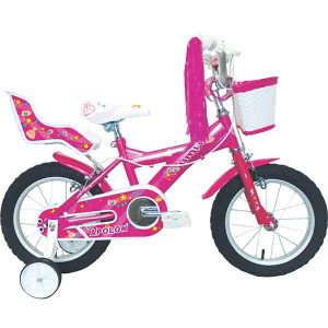 Bicicleta Infantil Lydia Rosa Casco 14 Pulgadas