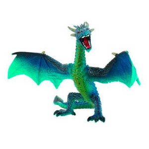Figura Dragón Azul Alas Abiertas