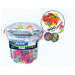 Cubo con 300 Globos de agua y 2 Pelotas Acuáticas