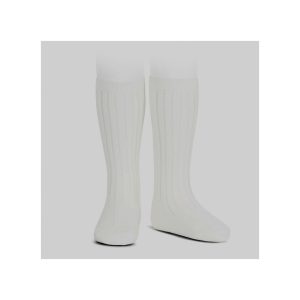 Calcetín alto canalé Cóndor color blanco