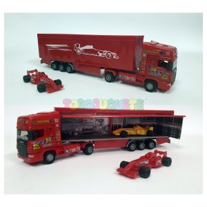 Camión trailer con dos coches F1 Racing Team