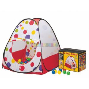 Casita tela triangular con 100 bolas plástico 7 cm