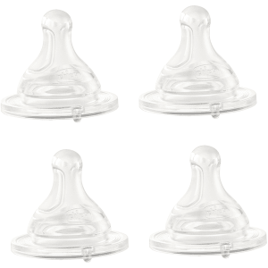 chicco Tetina anticólico para flujo de alimentos rápidos de silicona, 4 piezas