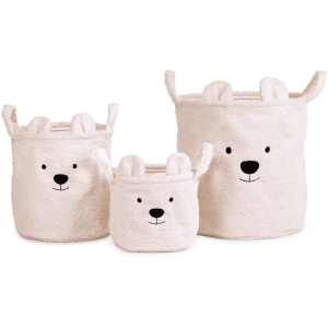 CHILD HOME Juego de cestas 3 Teddy antique white