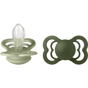 Chupete BIBS Supreme Sage / Hunter Green Silicona 6-36 meses, 2 piezas.