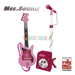 Conjunto flash micro+bafle+guitarra niña