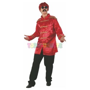 Disfraz Estrella del rock chaqueta roja  Adulto