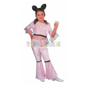 Disfraz Gata Pantalón Camp Terciopel Rosa 5-6 años