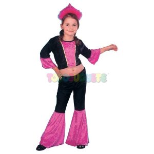 Disfraz Go-Go Negro Fucsia Pantalón Campa 5-6 años