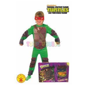 Disfraz Tortugas Ninja + 4 antifaces t.L  8-10años