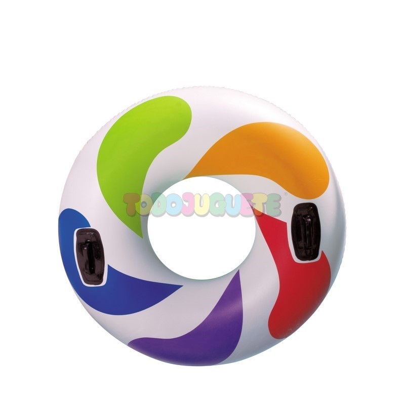 Flotador rueda neon gigante asas 122 cm