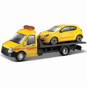 GRÚA Y COCHE ALFA ROMEO MITO AMARILLO 1/43 BBURAGO
