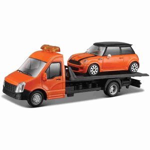 GRÚA Y COCHE MINI COOPER NARANJA 1/43 BBURAGO