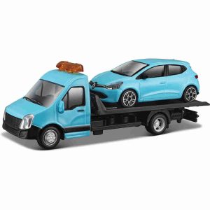 GRÚA Y COCHE RENAULT CLIO AZUL 1/43 BBURAGO