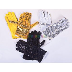 Guantes cortos brillantes con lentejuelas