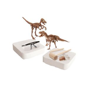 KIT DE EXCAVACIÓN CON 2 DINOSAURIOS: T-REX Y VELOCIRAPTOR