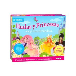 LIBRO HADAS Y PRINCESAS CON PINZAS E HILOS