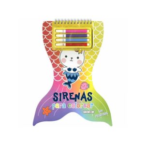 LIBRO SIRENAS PARA COLOREAR CON PEGATINAS TODOLIBR
