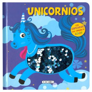 LIBRO UNICORNIOS – LENTEJUELAS BRILLANTES