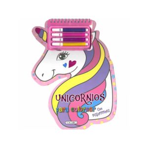 LIBRO UNICORNIOS PARA COLOREAR CON PEGATINAS TODOL