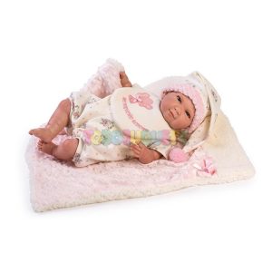 Mi Pequeño Reborn dormilon 45 cm babero y gorro