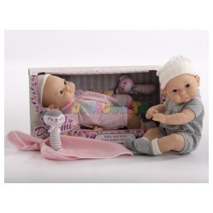 Muñeco bebé acostado con animalito y manta Surtido