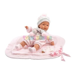 Muñeca Joelle Llorona 38 cm toquilla rosa