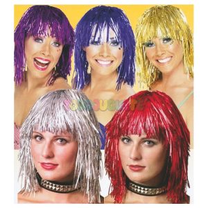 Peluca metalizada 6 Colores Surtidos Adulto