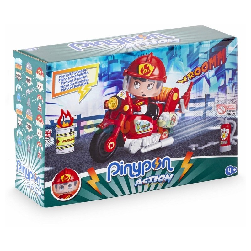 Pin y Pon Action moto de bombero