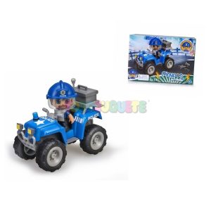 Pin y Pon Action Policía con Coche Quad