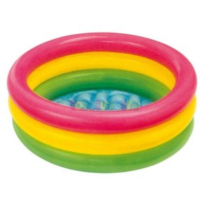 Piscina tricolor base hinchable soft 114×25 cm