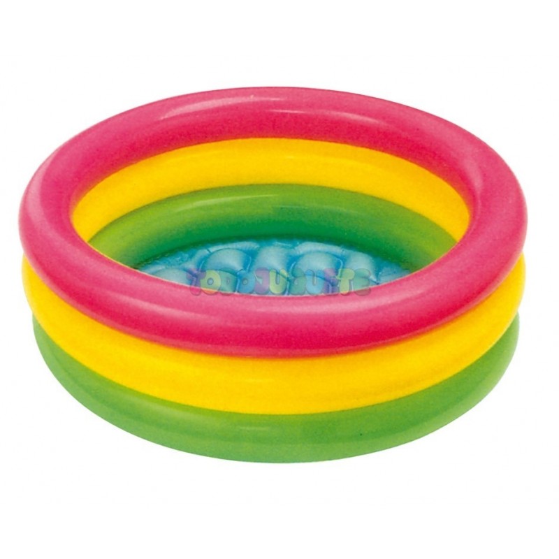 Piscina tricolor base hinchable soft 114×25 cm