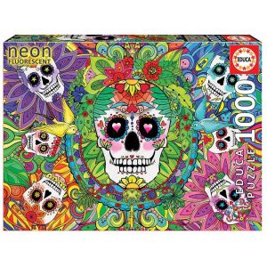 Puzzle Educa Calaveras de azúcar (Neón) 1000 piezas
