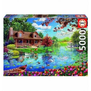 Puzzle Educa Casita en el Lago de 5000 Piezas