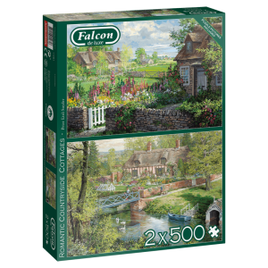 Puzzle Falcon Románticas Casas de Campo de 2 x 500 Pzs